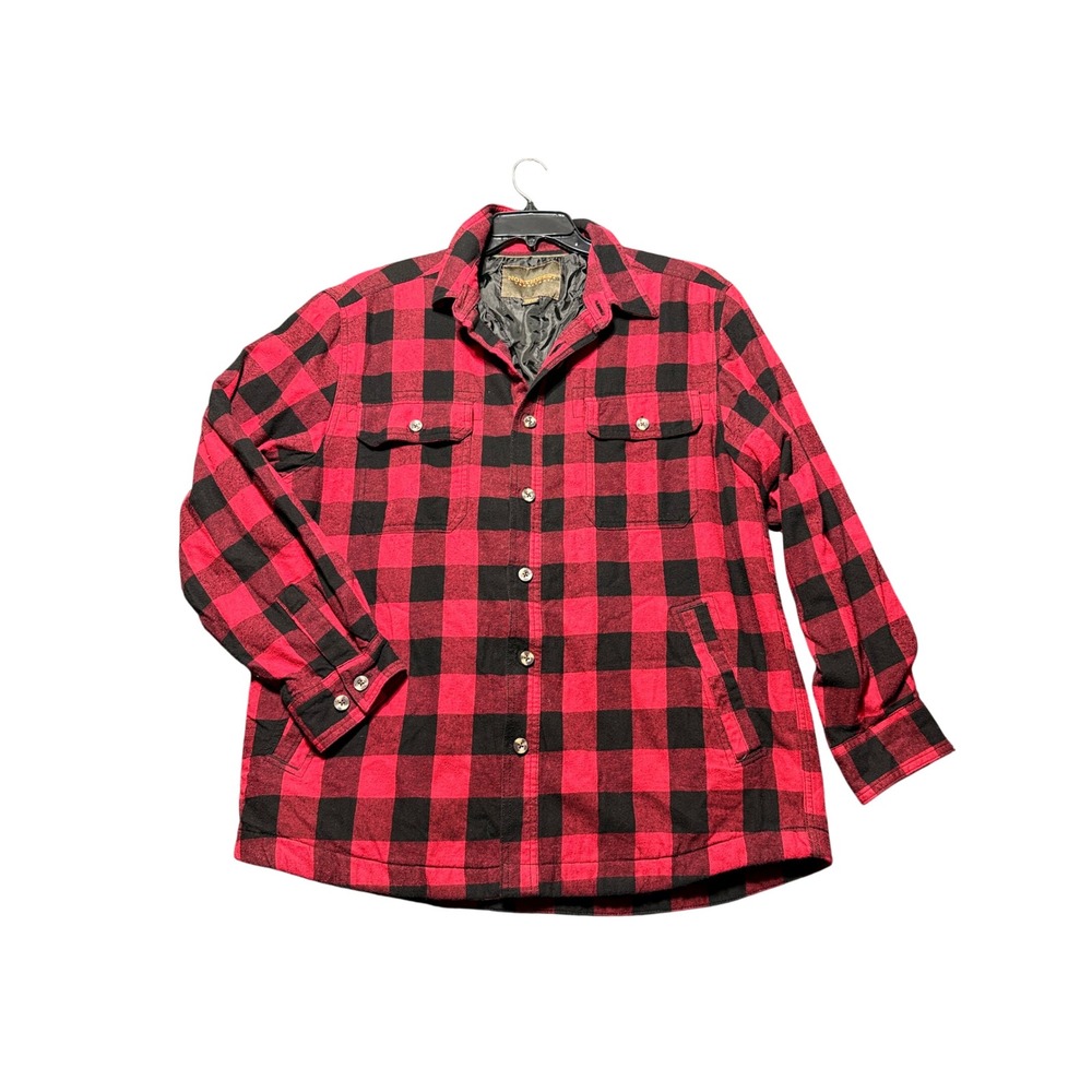 Northwest Territory Shirt Jacket Mens Large Red Excellentโ Buffalo Plaid Quilted